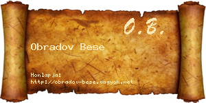 Obradov Bese névjegykártya